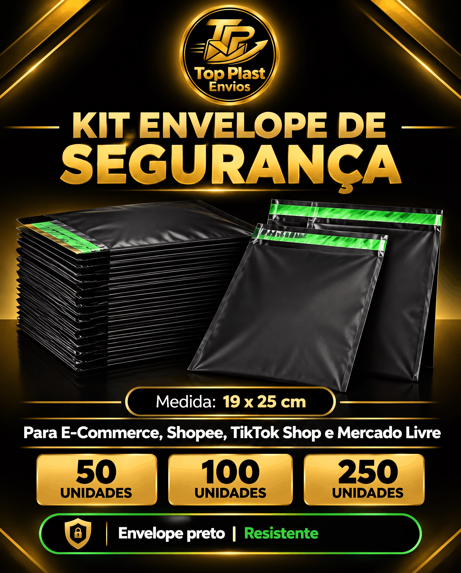 Kit de envelopes de segurança para ecommerce